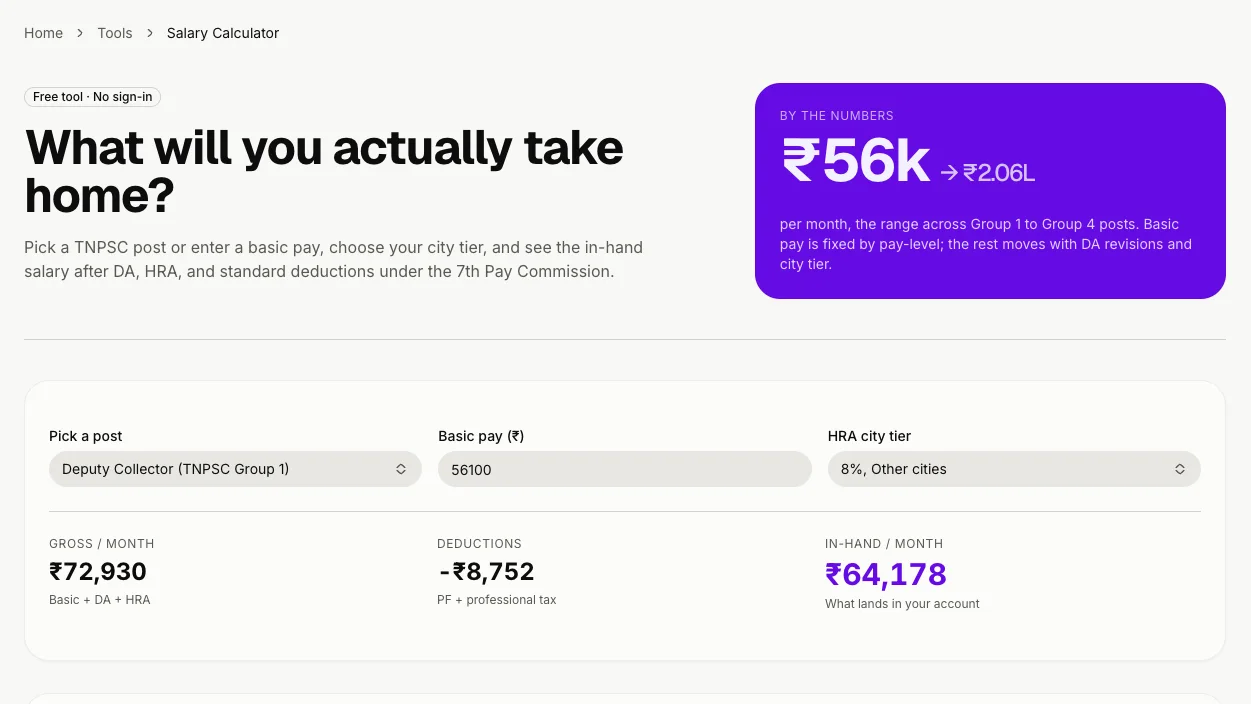 Salary calculator in superprep